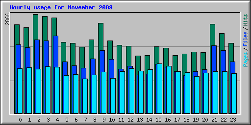 Hourly usage for November 2009